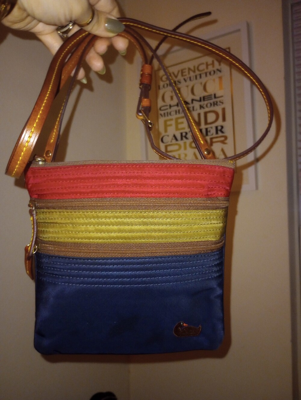 Dooney And Bourke North Shore Triple Zip Nylon Crossbody Bag